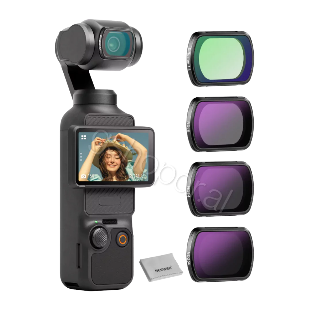 NEEWER FL-42 4-Pack Magnetic ND & Black Diffusion 14 Filter Kit for DJI Osmo Pocket 3 (1) NEEWER FL-42 4-Pack Magnetic ND & Black Diffusion 14 Filter Kit for DJI Osmo Pocket 3