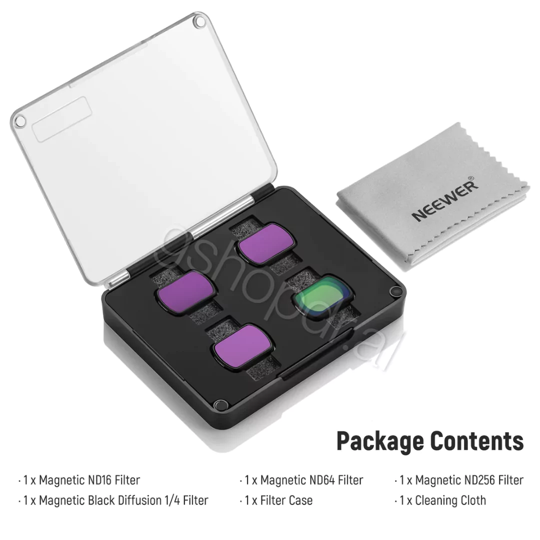 NEEWER FL-42 4-Pack Magnetic ND & Black Diffusion 14 Filter Kit for DJI Osmo Pocket 3 (6) Filter Kit FL-42 DJI Pocket 3