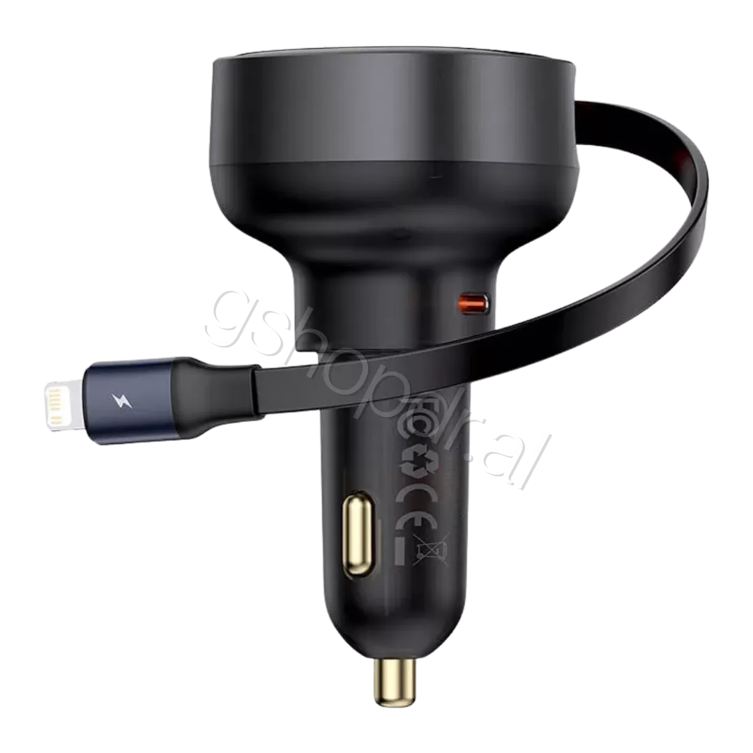 Baseus Enjoyment Pro Car Charger C+Retractable iP Cable 55W