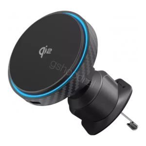 Car Mount With Wireless Charger Proove Graphite Circle Qi2 15W