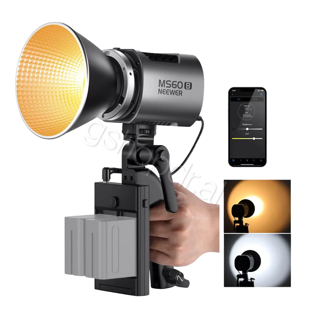 NEEWER MS60B Bi-Color LED Video Light Handheld Spotlight
