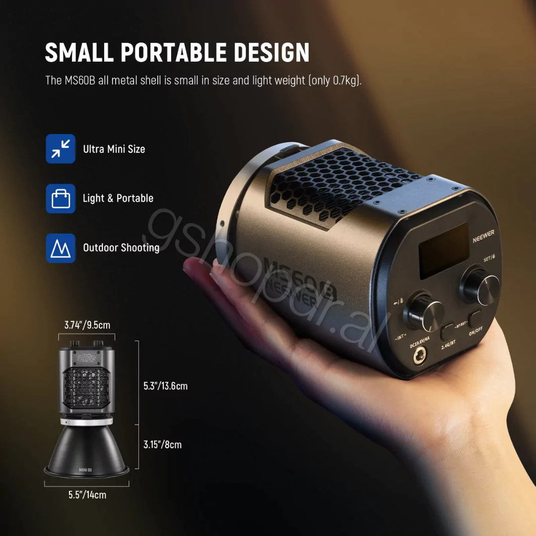 NEEWER MS60B Bi-Color LED Video Light Handheld Spotlight Tirane