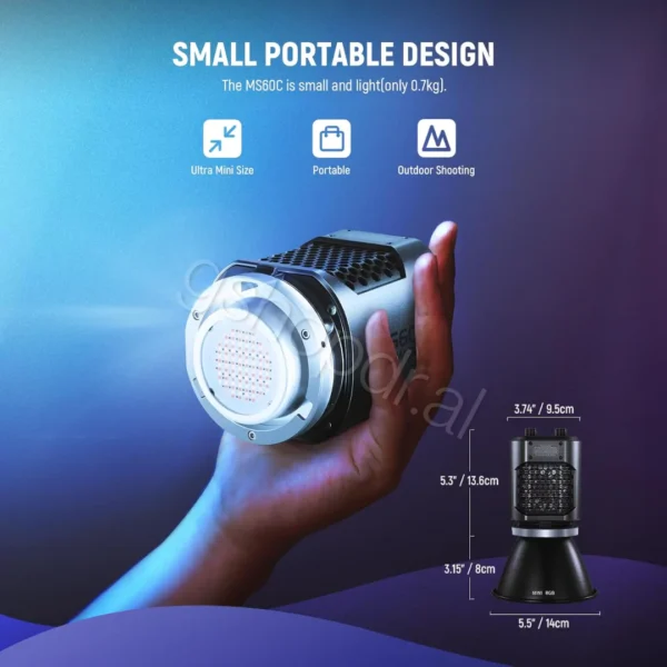 NEEWER MS60C RGB LED Video Light Handheld Spotlight Tirane