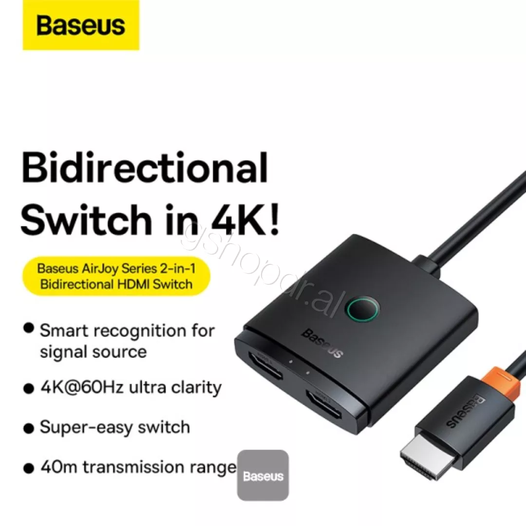 Baseus AirJoy Series 2-in-1 Bidirectional HDMI Switch with 1m Cable Cmimi