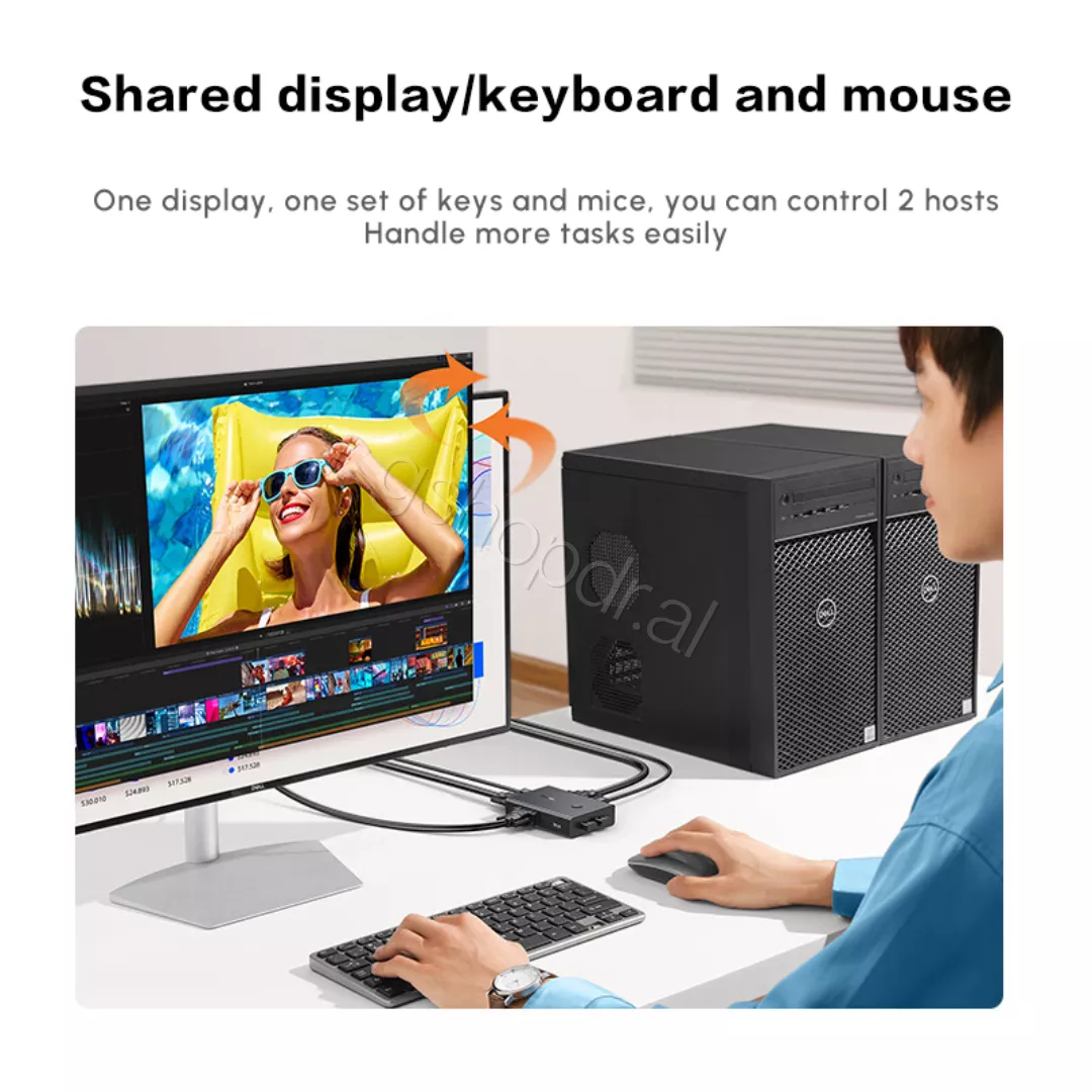 Ugreen 90490 VGA 2 in 1 out KVM Switch Durres