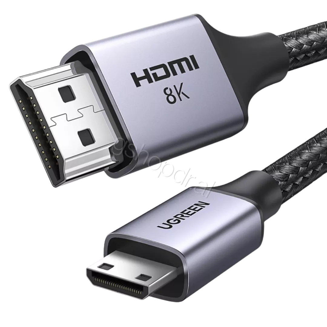 Ugreen Mini HDMI to HDMI 8K 1m Cable HD163 (1) Ugreen Mini HDMI to HDMI 8K 1m Cable HD163