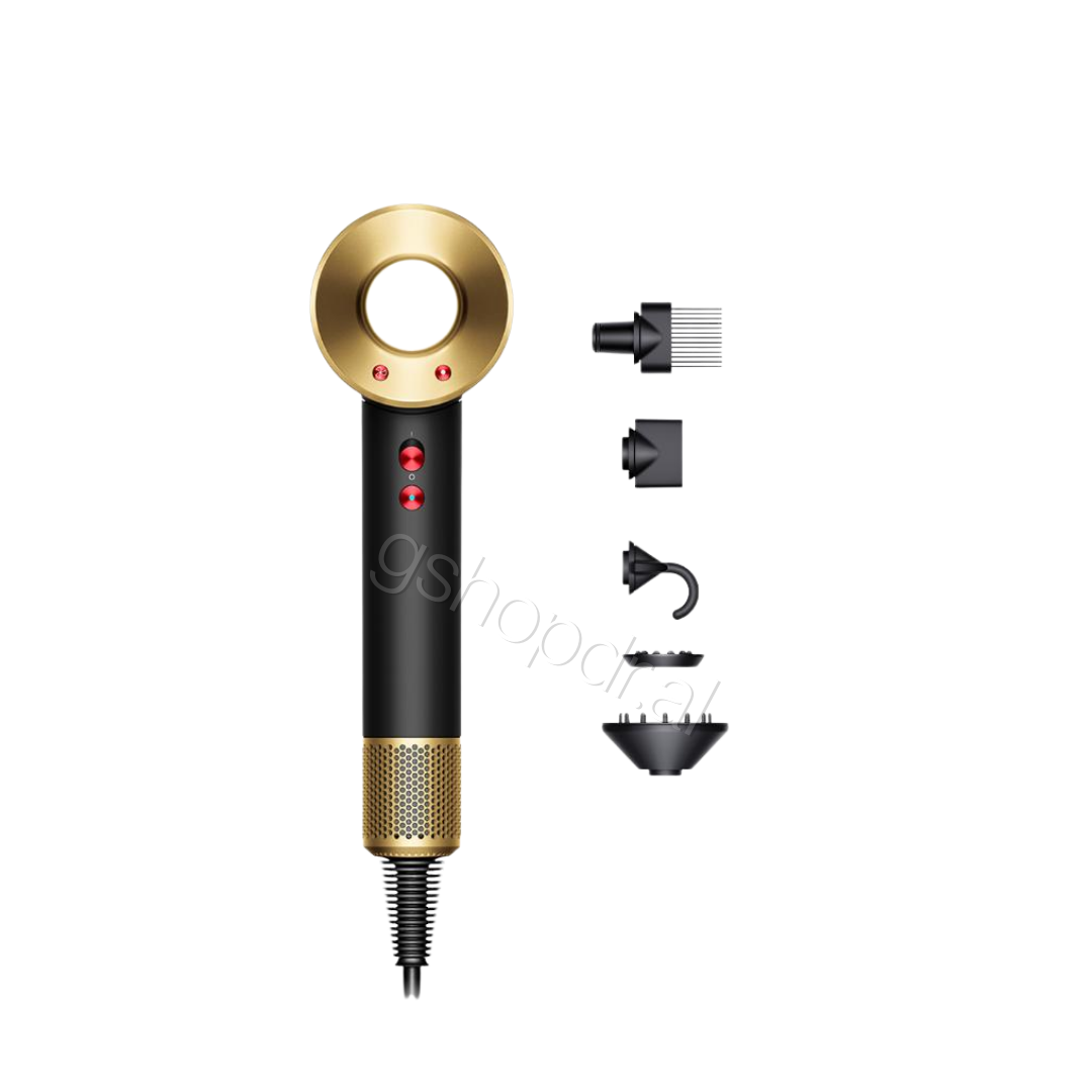 Dyson Supersonic HD07 Onyx Gold me të gjithë aksesorët origjinalë të stilimit